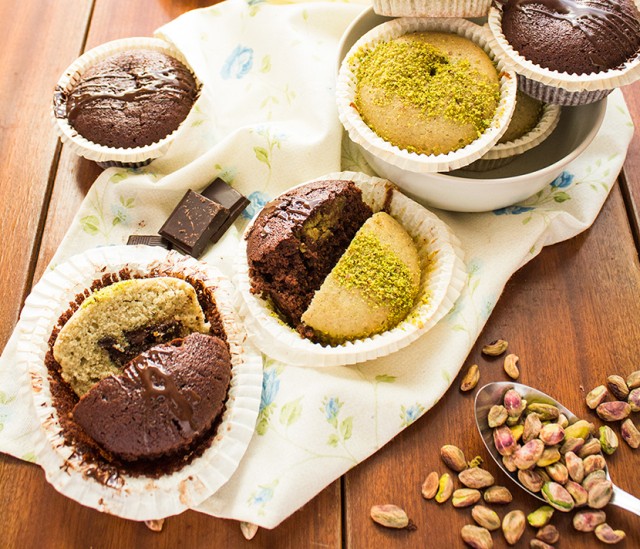 muffin cioccolato e pistacchio